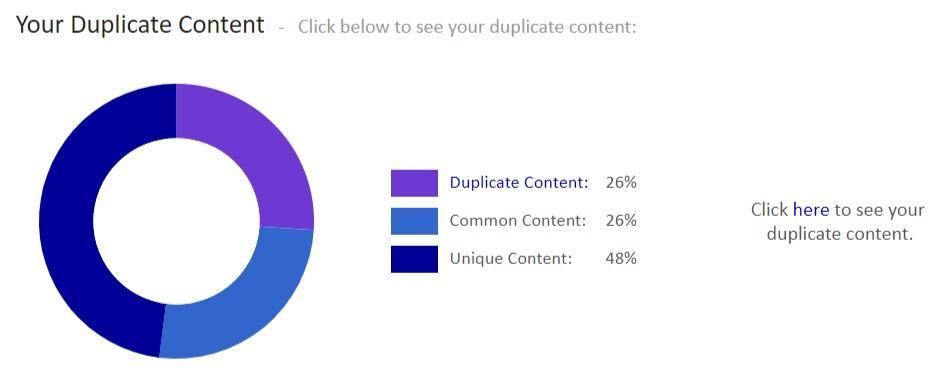 Ergebnis eines Duplicate-Content-Checks mit siteliner
