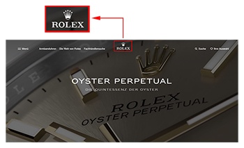 screenshot der webseite von rolex