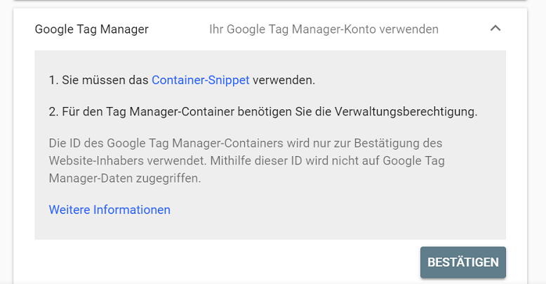 search console google tag manager
