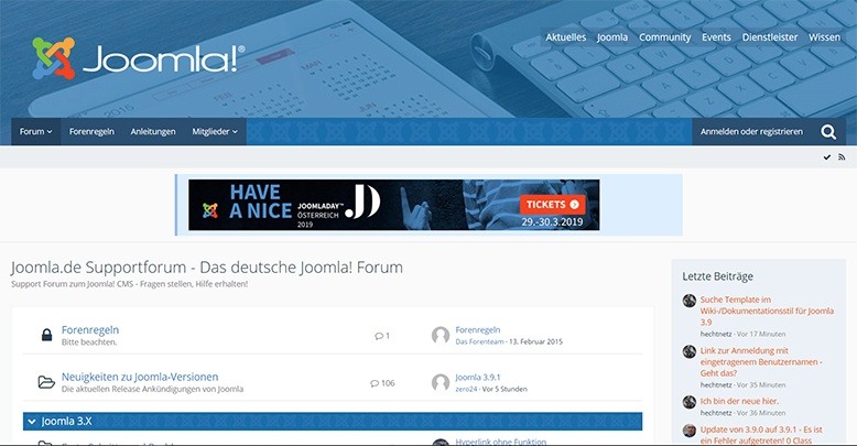 joomla support forum