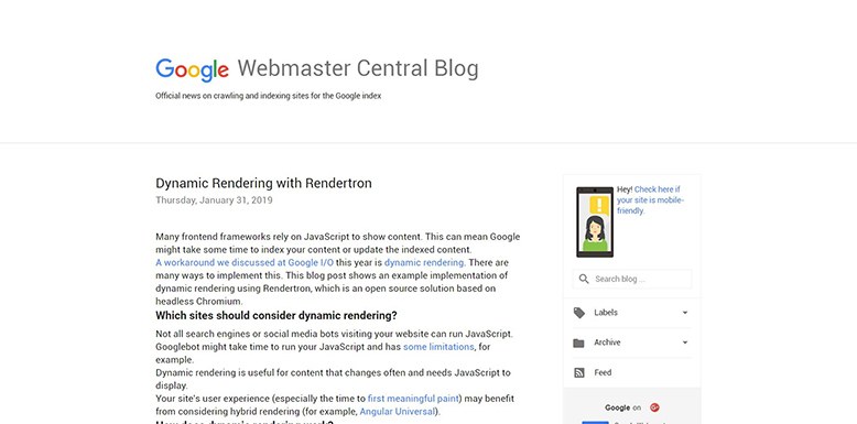 webmaster central blog