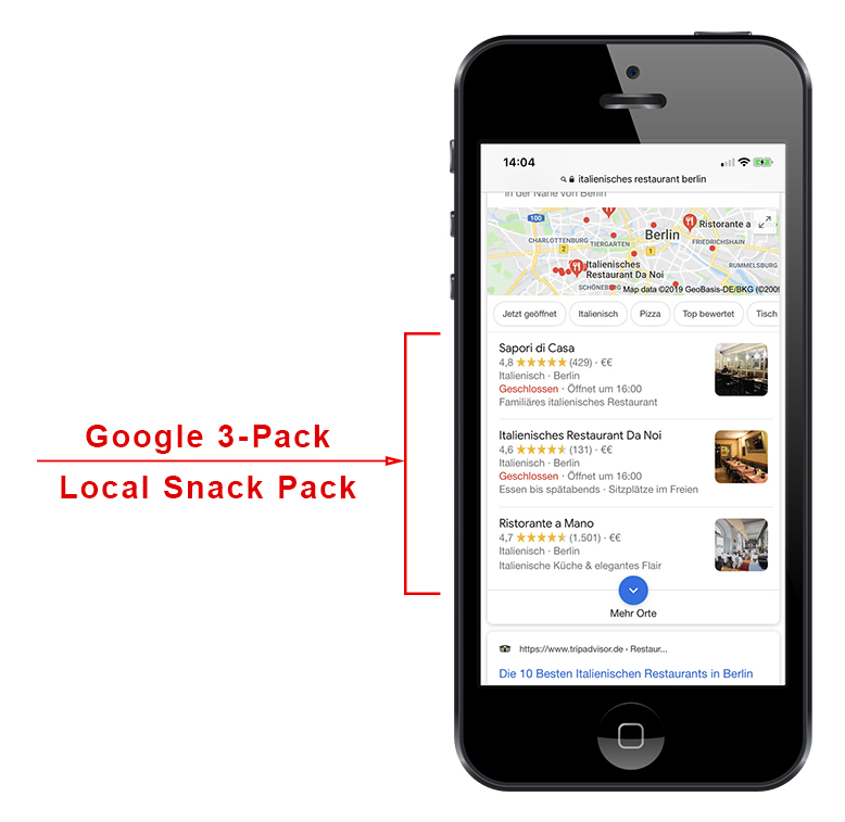 local snack pack smartphone