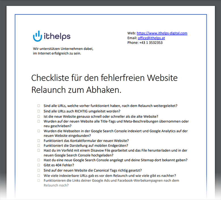 website relaunch checkliste