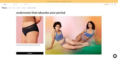 shopify stores fashion clothes: thinx
