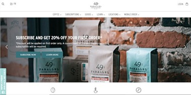 shopify stores food drinks: 49th parallel coffee roasters